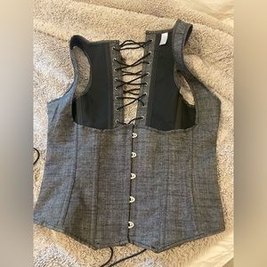 EUC Worn Once Waist Cincher Corset Heathered Gray Adjustable Size